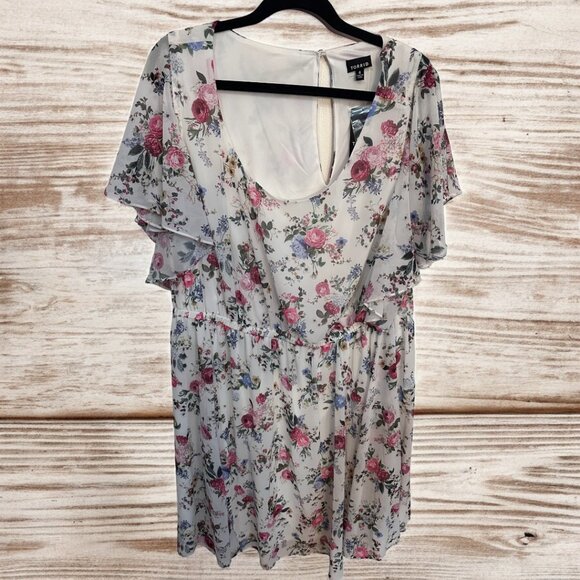 NWT - Torrid Dress Floral Sleeves Fit And Flare - Size 4 - Picture 3 of 5